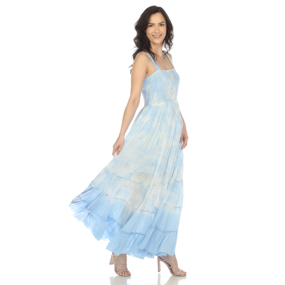 Women's Smocked Ruffle Maxi Dress - Picture 5 of 5